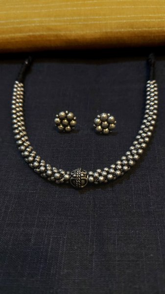 Oxidised Thushi jewellery