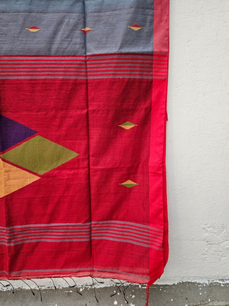 Cotton & Silk blend Jamdani Weave Saree