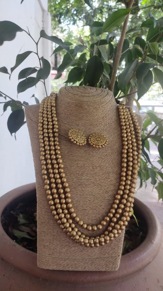 Terracotta hand made jewellery necklace set