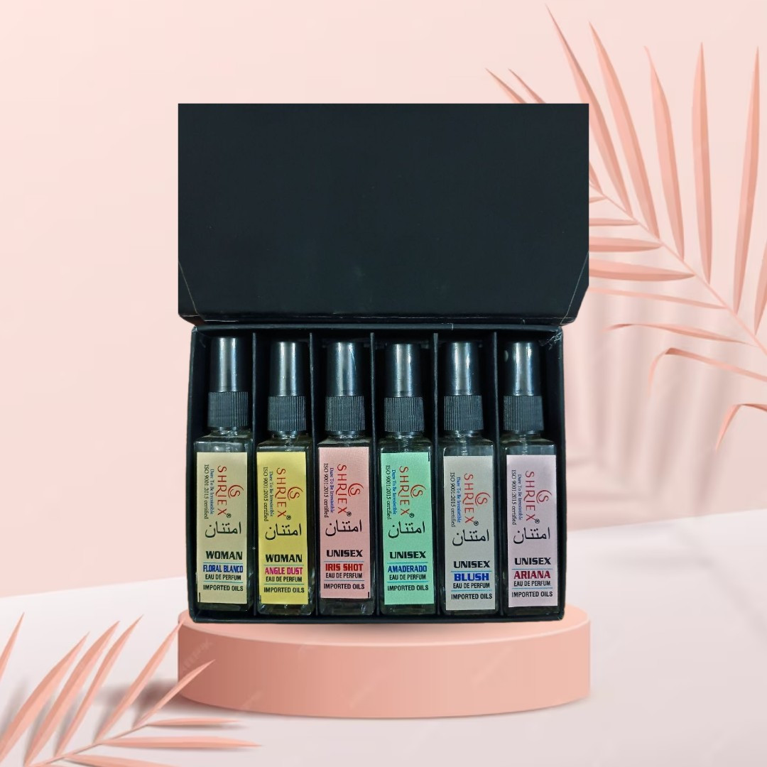 Shriex Luxury 6x8ml Trial Pack Angle Dust Floral Blanco women 4 unisex samples travel atomizers long-lasting imported oils