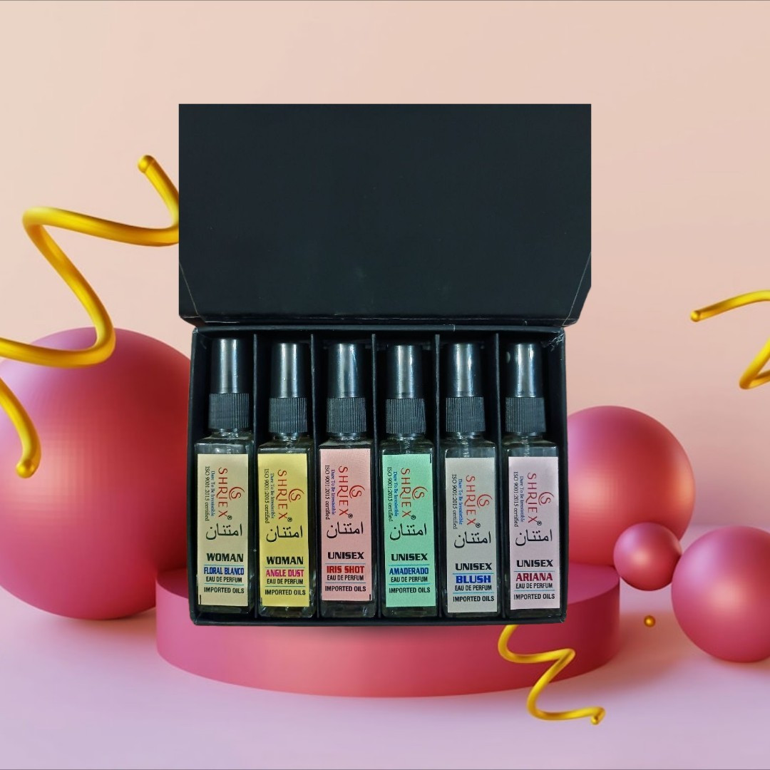 Shriex Luxury 6x8ml Trial Pack Angle Dust Floral Blanco women 4 unisex samples travel atomizers long-lasting imported oils