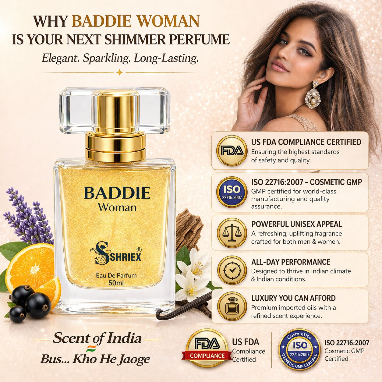 baddie by shriex unisex long lasting luxury perfume