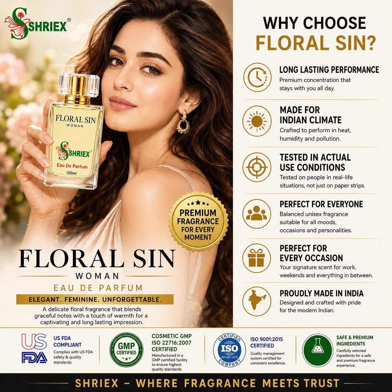 Floral SIN by shriex unisex long lasting luxury perfume notes