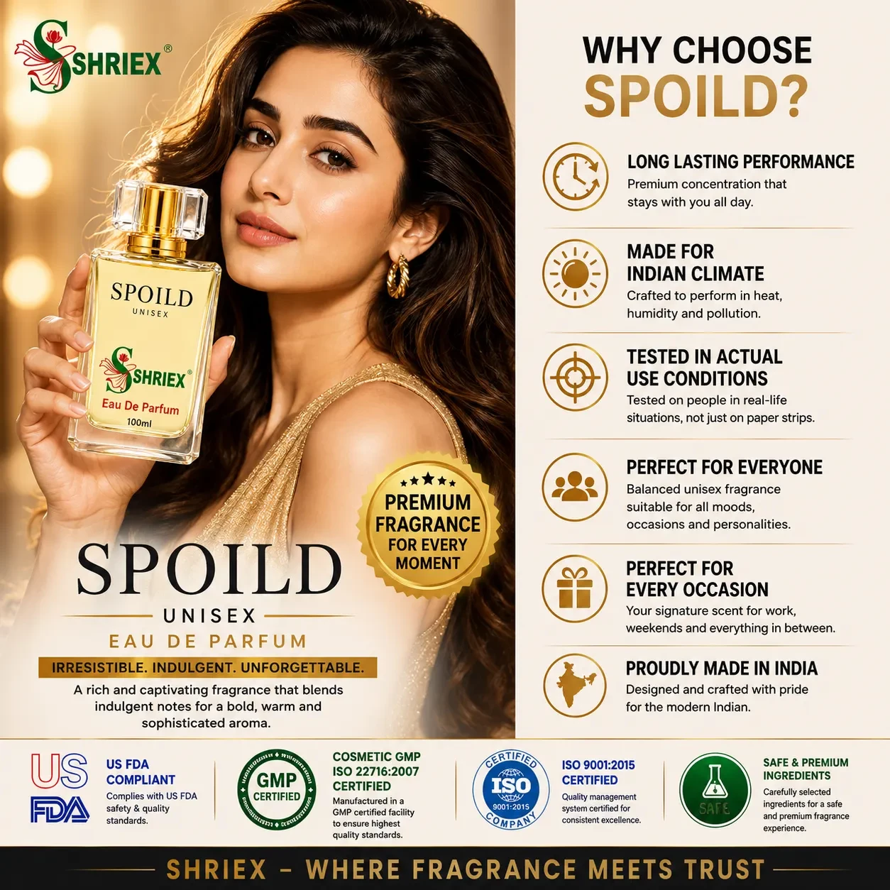 SPOILD by shriex unisex long lasting luxury perfume notes