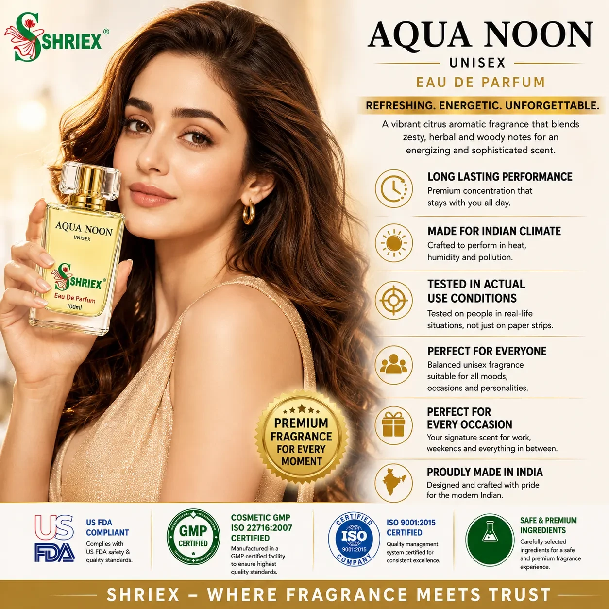 Aqua Noon by shriex unisex long lasting luxury perfume notes