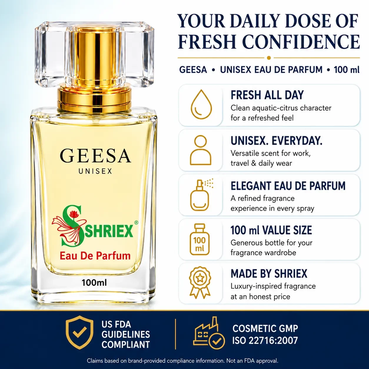 GEESA by shriex unisex long lasting luxury perfume notes