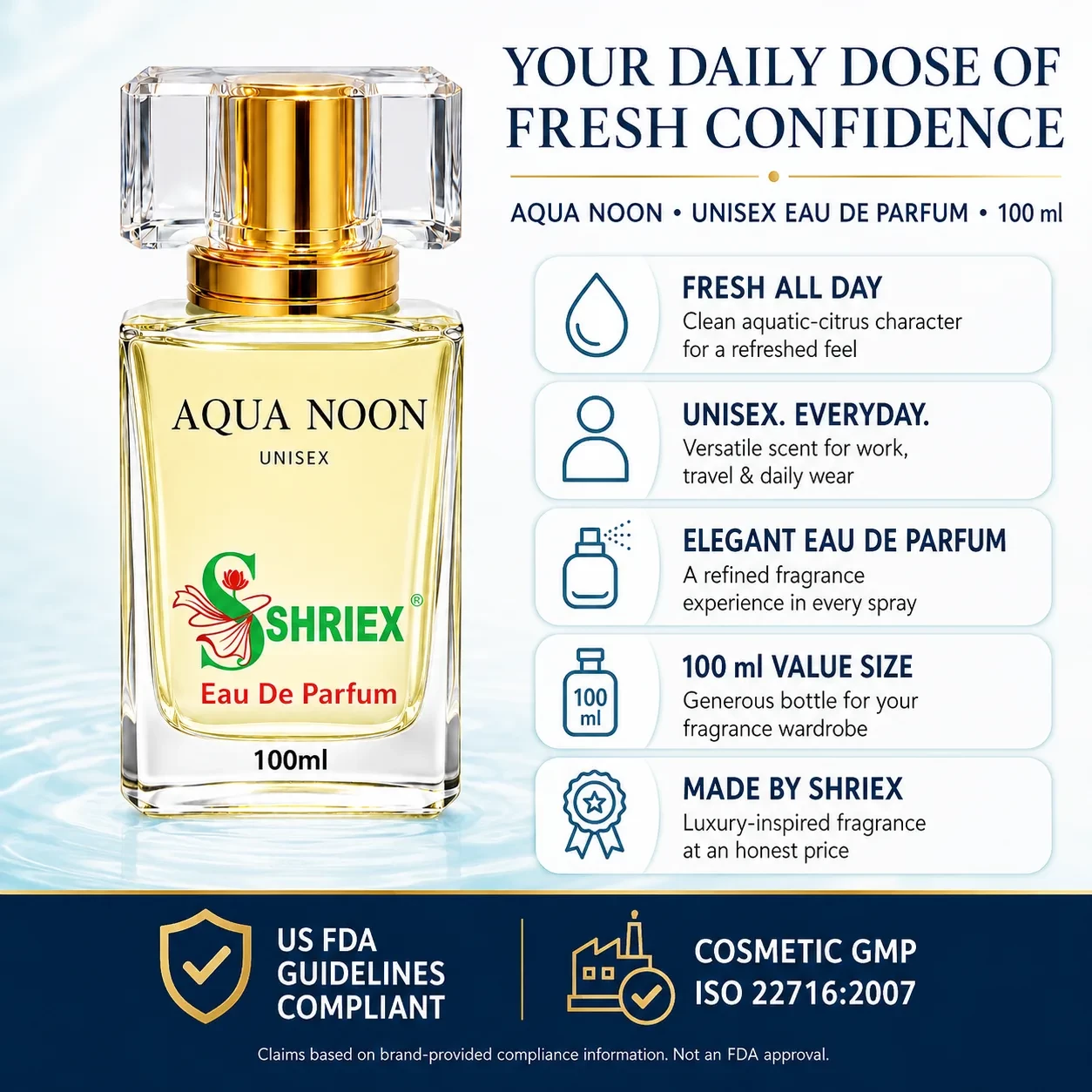 Aqua Noon by shriex unisex long lasting luxury perfume notes