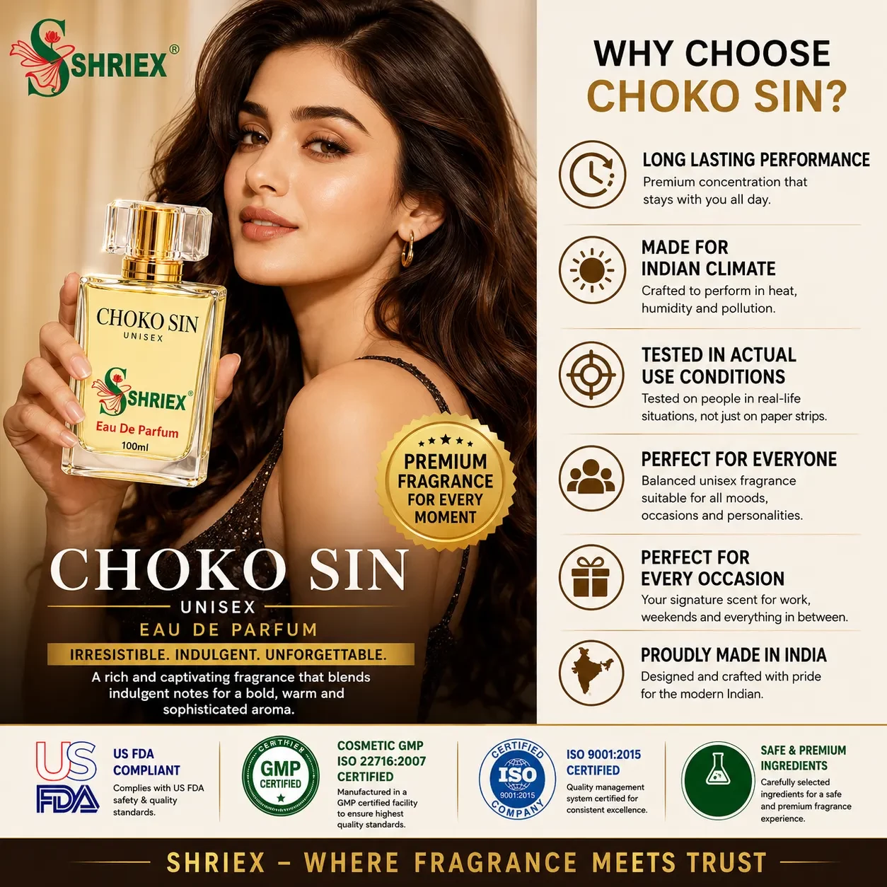 CHOKO SIN by shriex unisex long lasting luxury perfume notes