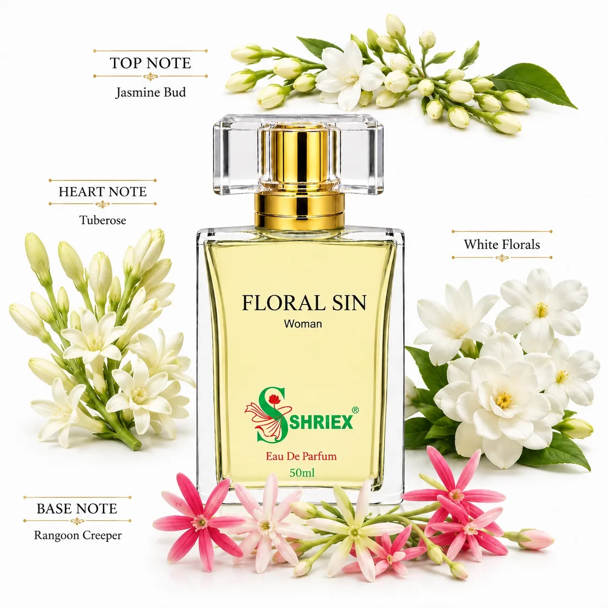 Floral SIN by shriex unisex long lasting luxury perfume notes