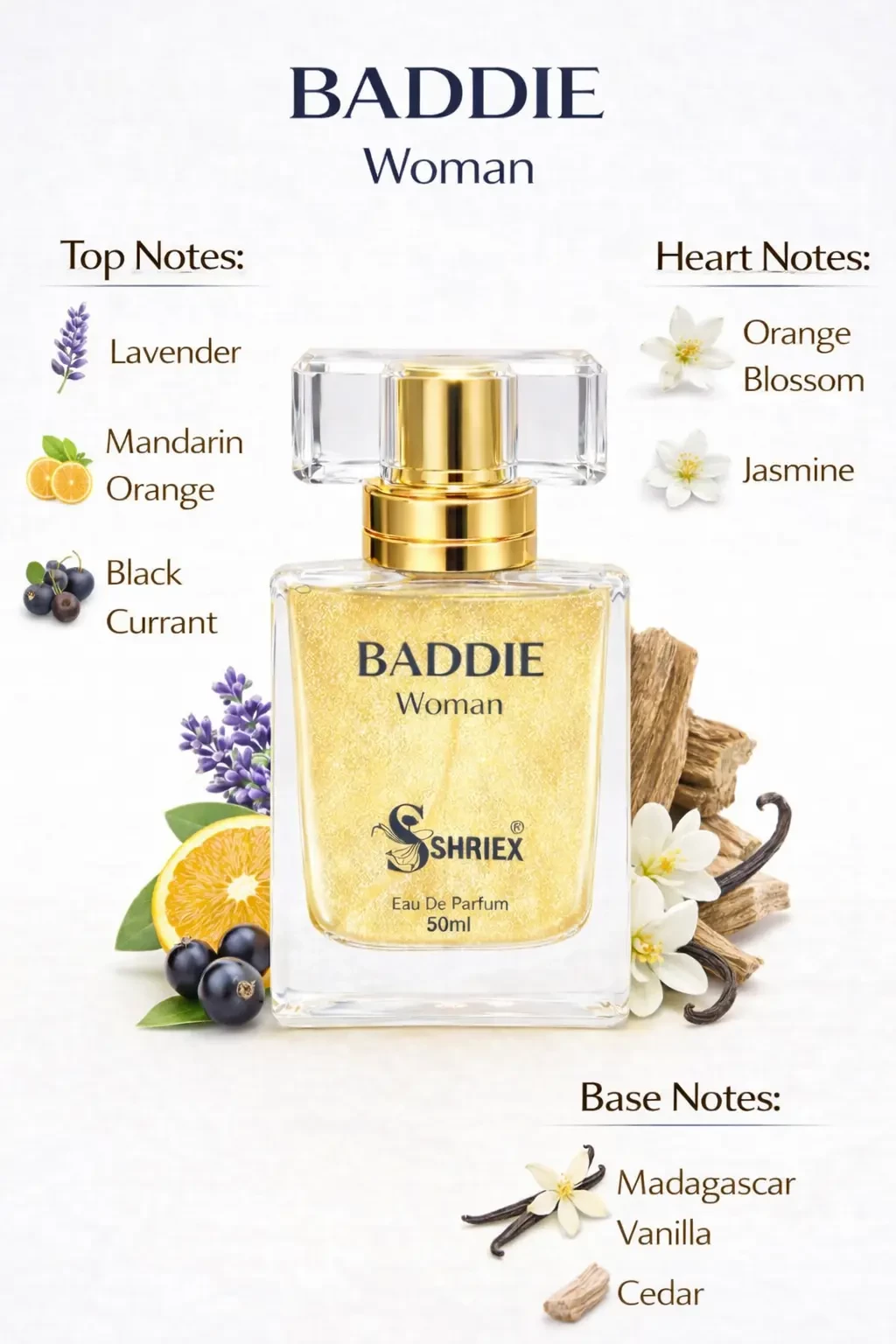 baddie by shriex unisex long lasting luxury perfume
