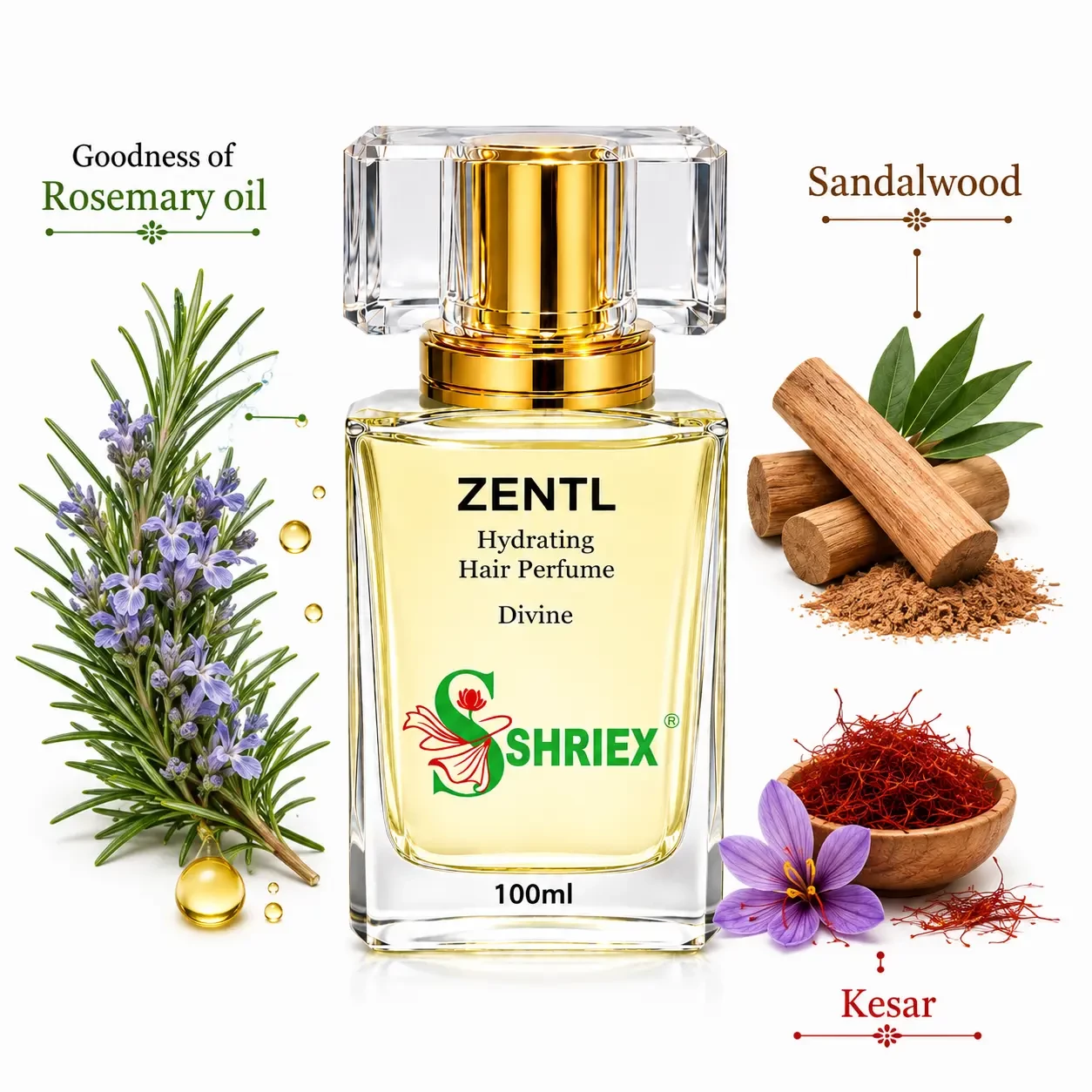 Zentel Divine by shriex unisex long lasting luxury perfume notes