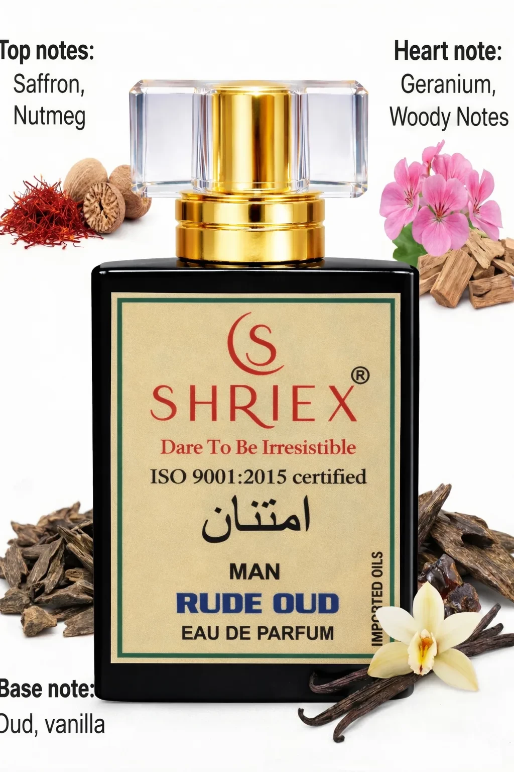 Rude Oud Men Luxury Long-Lasting Perfume 50 ml notes