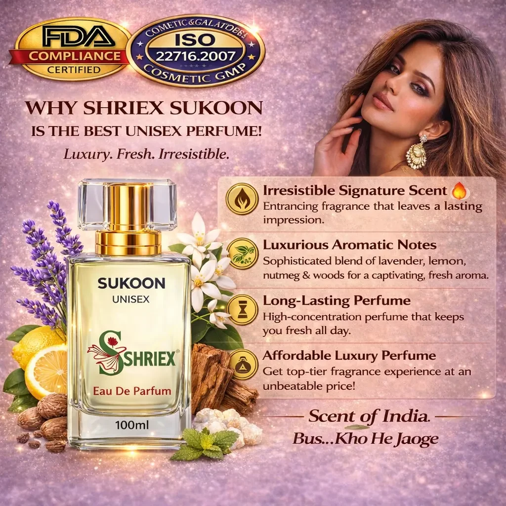 Sukoon by shriex unisex long lasting luxury perfume notes