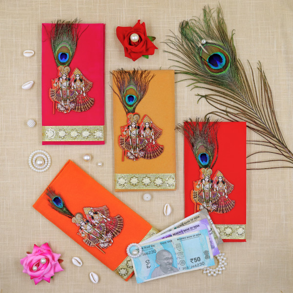 Radha Krishna Shagun Envelopes | Ethnic Festival & Wedding Money Gift Cover