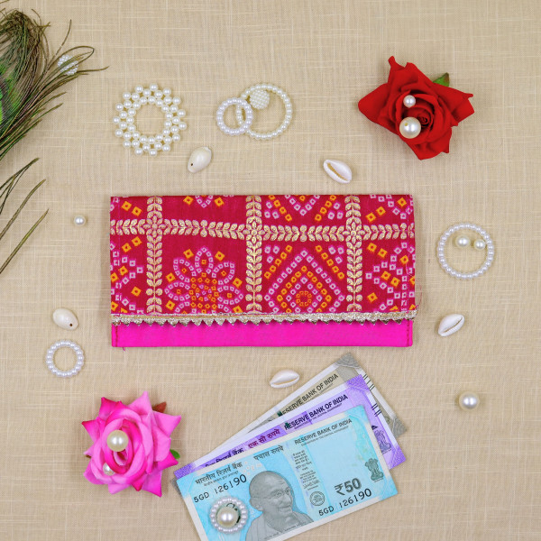 Premium Bandhej Silk Money Envelopes (Set of 11) – Traditional Gifting Shagun Lifafa