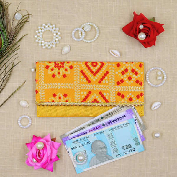 Premium Bandhej Silk Money Envelopes (Set of 11) – Traditional Gifting Shagun Lifafa