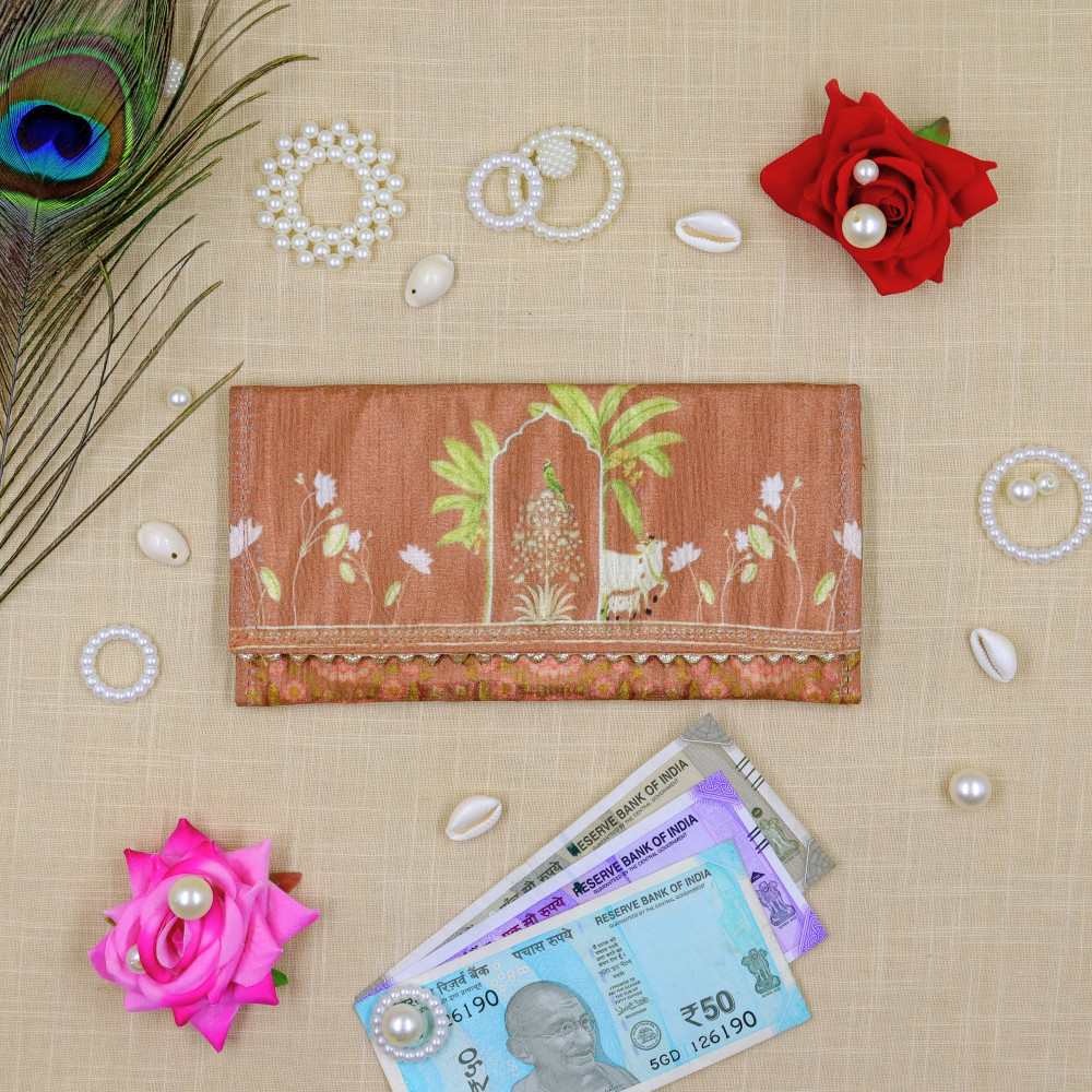Image of Premium Pichwai Print Shagun Envelopes | Traditional Festive Money Cover