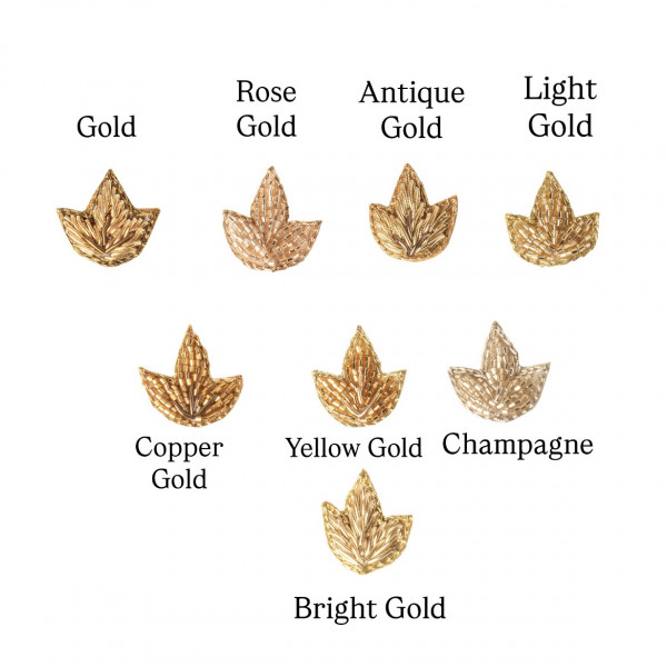 Trio Leaf Zardozi & Cutdana Embellishment Motif