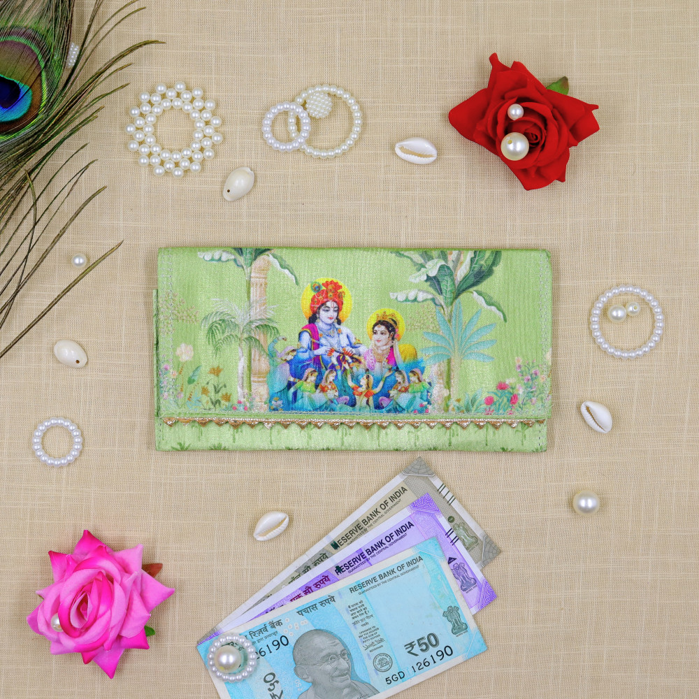 Image of Radha Krishna Printed Money Envelope for Weddings, Festivals &amp; Shagun Gift Cover