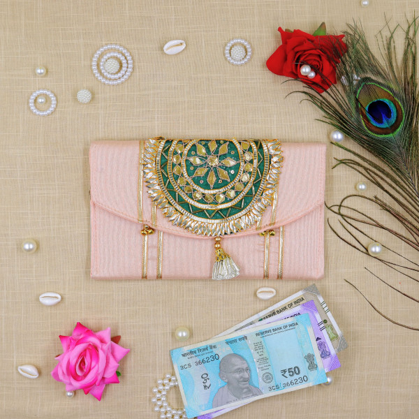 Handcrafted Gota Motif Tassel Money Envelope – Luxury Shagun Lifafa for Weddings & Festivals