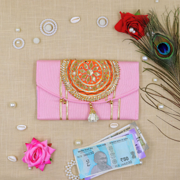 Handcrafted Gota Motif Tassel Money Envelope – Luxury Shagun Lifafa for Weddings & Festivals