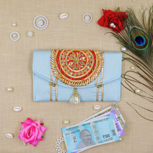 Handcrafted Gota Motif Tassel Money Envelope – Luxury Shagun Lifafa for Weddings & Festivals
