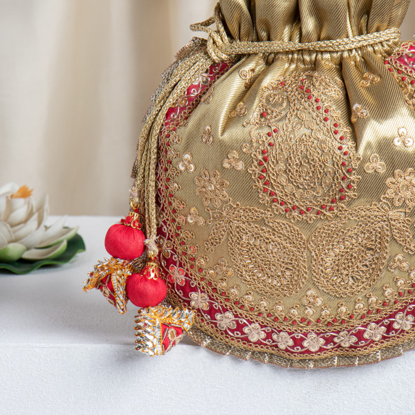 Golden Tissue Marodi Potli Bag