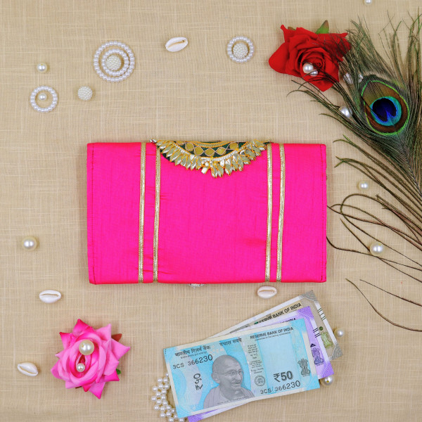 Handcrafted Gota Motif Tassel Money Envelope – Luxury Shagun Lifafa for Weddings & Festivals