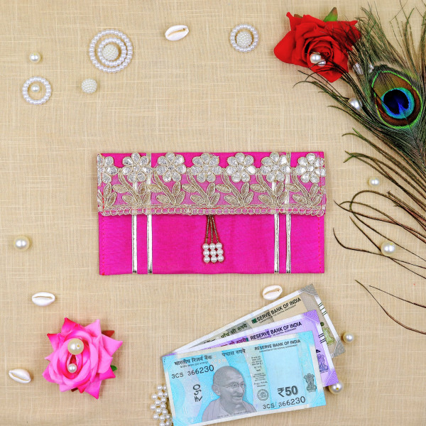 Handcrafted Gota Patti Money Envelopes | Elegant Shagun Lifafa