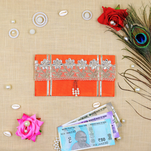 Handcrafted Gota Patti Money Envelopes | Elegant Shagun Lifafa