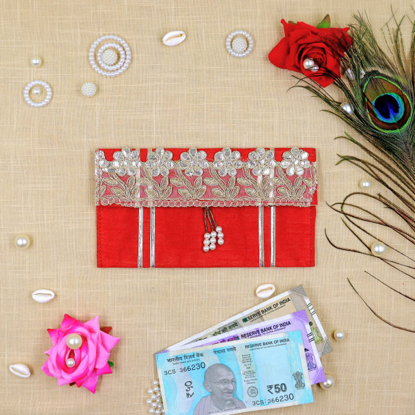 Handcrafted Gota Patti Money Envelopes | Elegant Shagun Lifafa