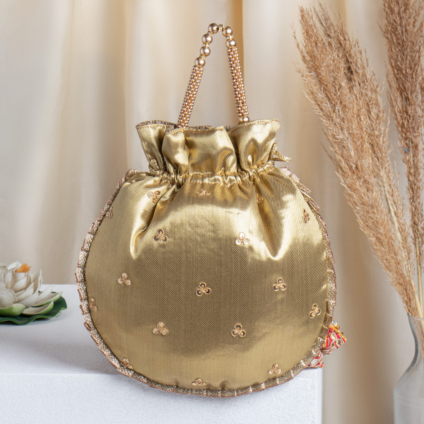 Golden Tissue Marodi Potli Bag