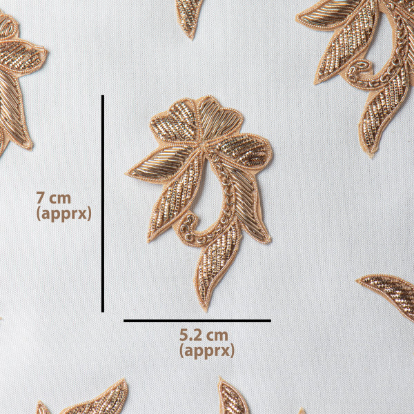 Gold Zardozi Patch Set | Traditional Embroidery Applique for Bridal Wear, Lehengas, Sarees, Blouses & Potli Bags | Luxury Couture Zardozi Add-On for Boutiques & Designers (SET OF 10)