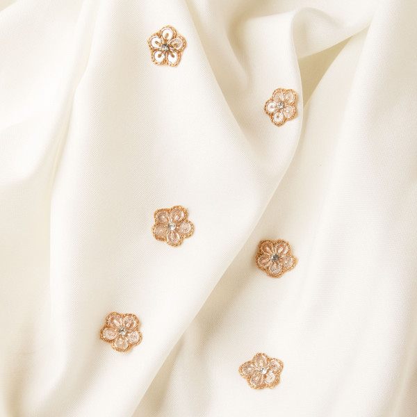 Hand-Embroidered Sequin Flower Applique Motif