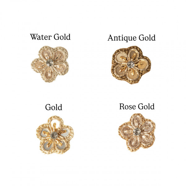 Hand-Embroidered Sequin Flower Applique Motif