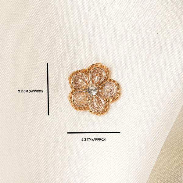 Hand-Embroidered Sequin Flower Applique Motif
