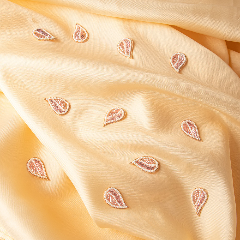 Image of Zardozi Pearl Leaf Motif – Gold, White Gold &amp; Rose Gold