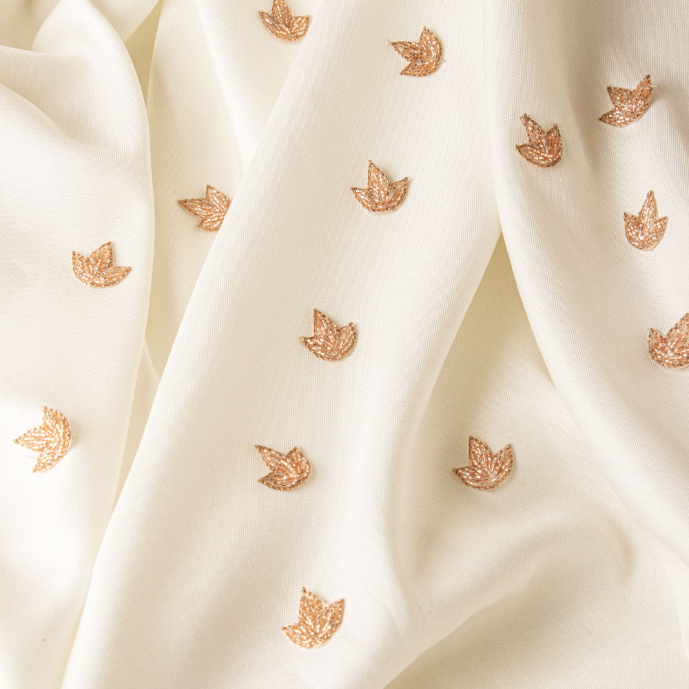 Image of Trio Leaf Zardozi &amp; Cutdana Embellishment Motif