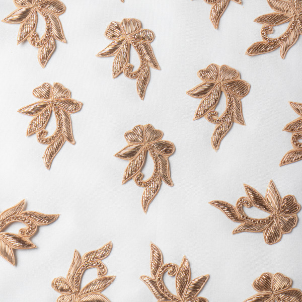 Gold Zardozi Patch Set | Traditional Embroidery Applique for Bridal Wear, Lehengas, Sarees, Blouses & Potli Bags | Luxury Couture Zardozi Add-On for Boutiques & Designers (SET OF 10)