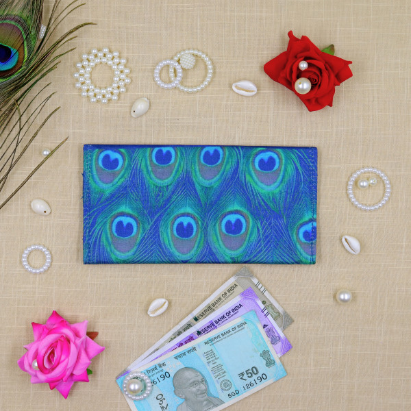 Morpankhi Peacock Print Cash Envelope – Traditional Shagun Cover