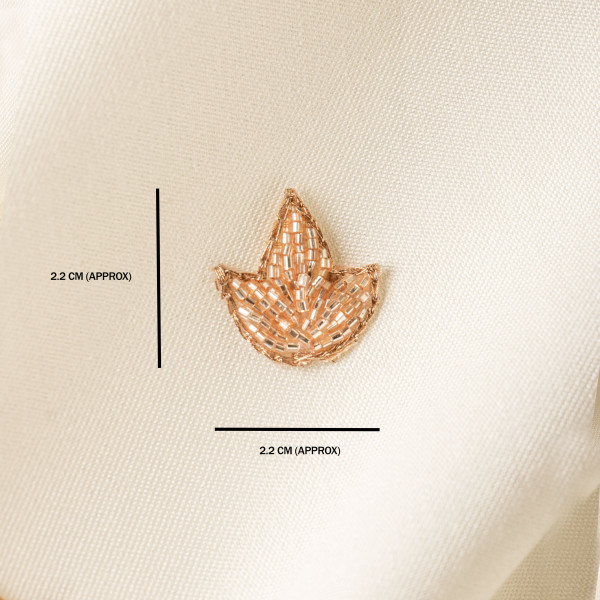 Trio Leaf Zardozi & Cutdana Embellishment Motif