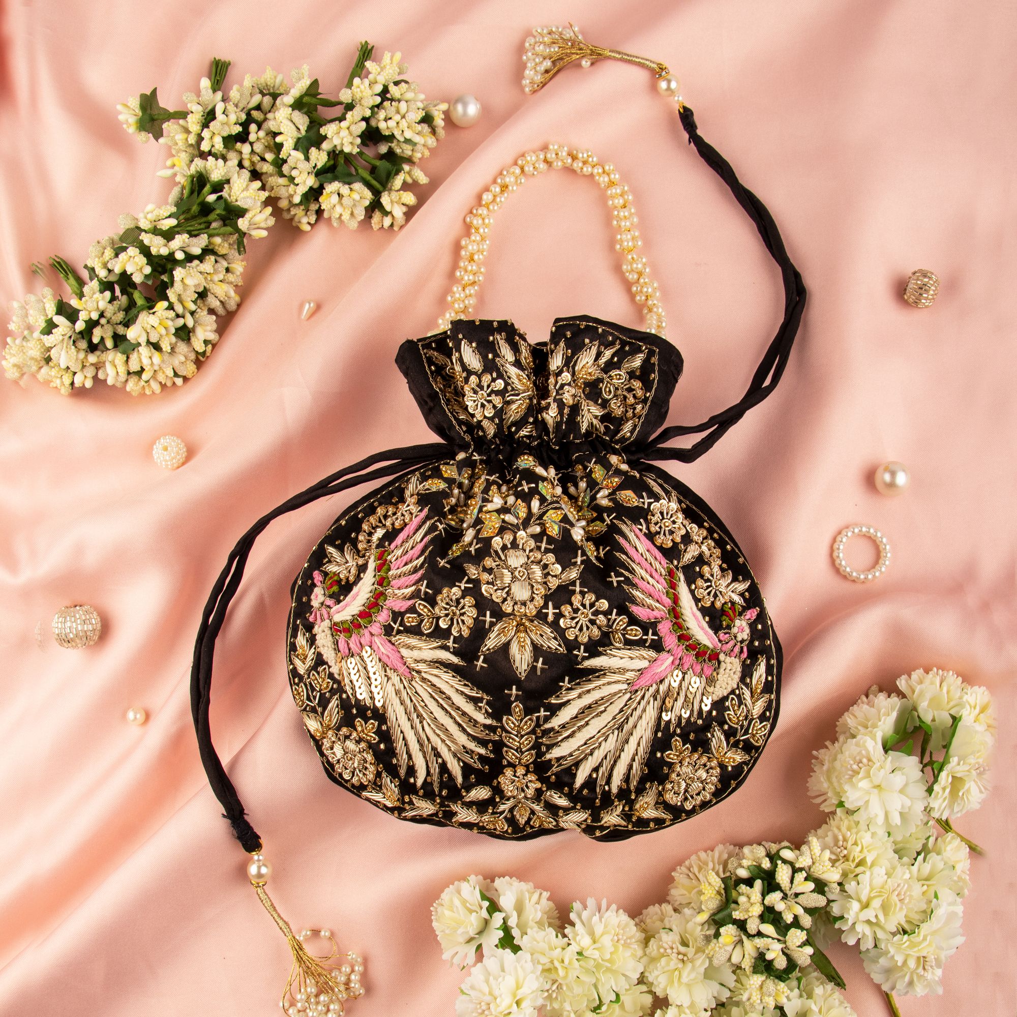 BLACK NEW BAAZ hawk embroider designer inspired handbag for woman