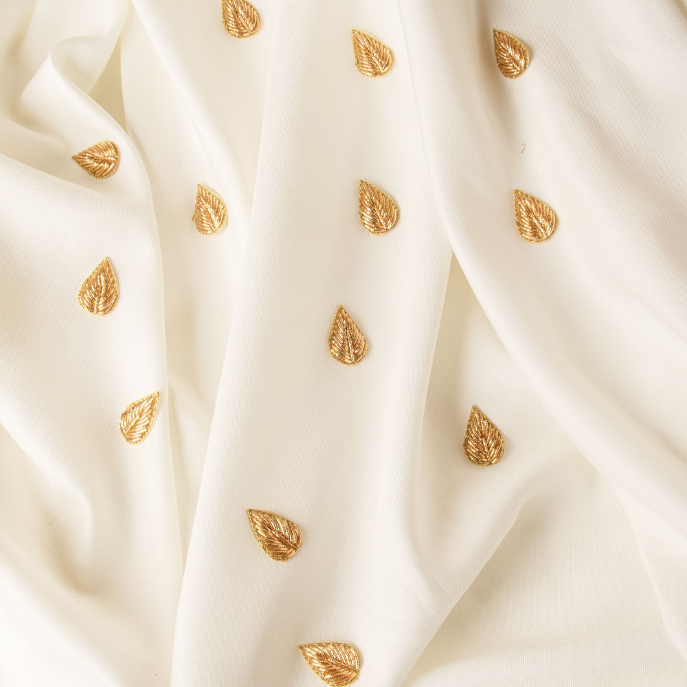 Image of Zardozi Embroidered Leaf Motif