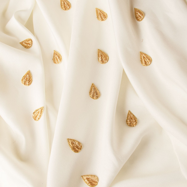 Zardozi Embroidered Leaf Motif