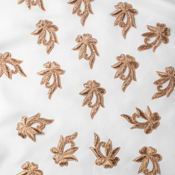 Gold Zardozi Patch Set | Traditional Embroidery Applique for Bridal Wear, Lehengas, Sarees, Blouses & Potli Bags | Luxury Couture Zardozi Add-On for Boutiques & Designers (SET OF 10)