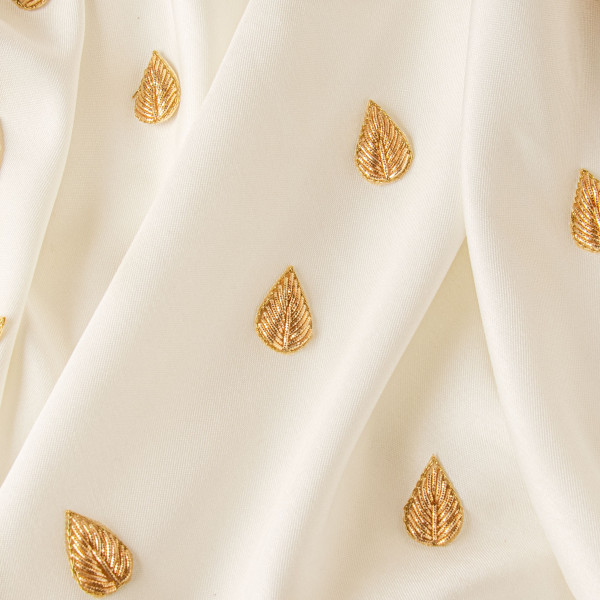 Zardozi Embroidered Leaf Motif