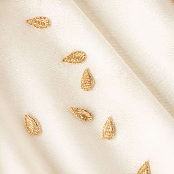 Zardozi Applique Leaf Motif – Gold & Antique Gold