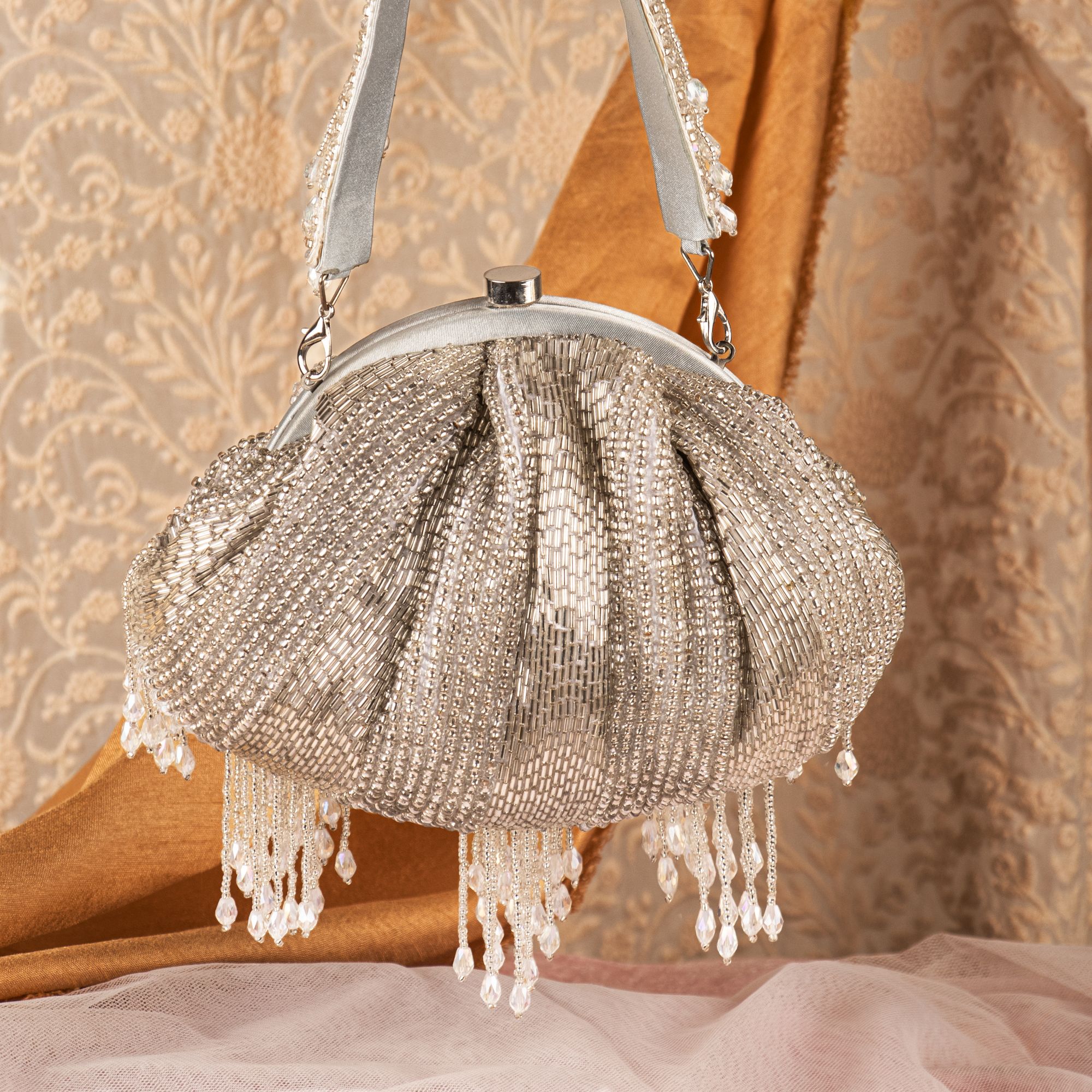 dress purse silver CHENGU Clutch Purse Evening Bag Women Rhinestone Glitter Handbag Double Sided with Chain Crossbody Purse Shoulder for Wedding Party (Silver, Elegant Style): Handbags: Amazon.com
