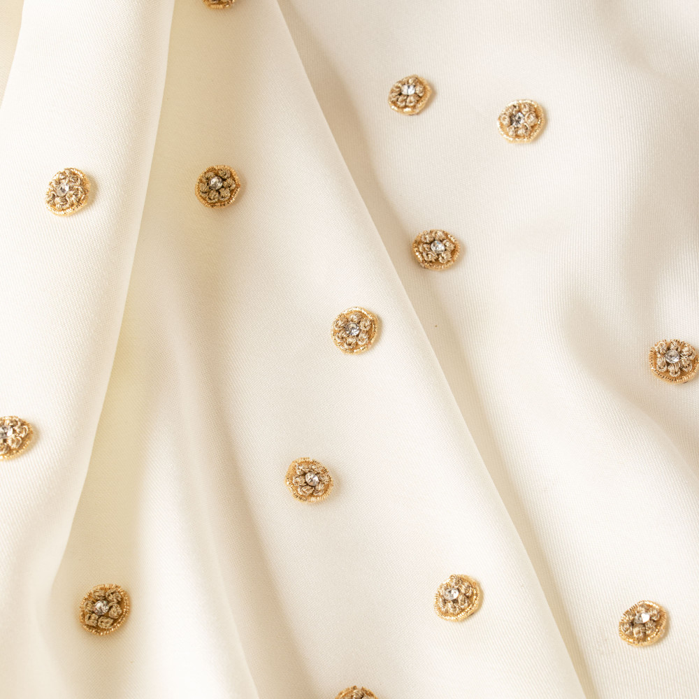 Image of Handcrafted Bullion Knot Floral Motif (White Gold &amp; Gold)