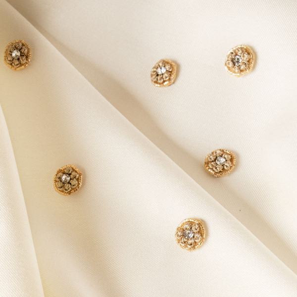 Handcrafted Bullion Knot Floral Motif (White Gold & Gold)